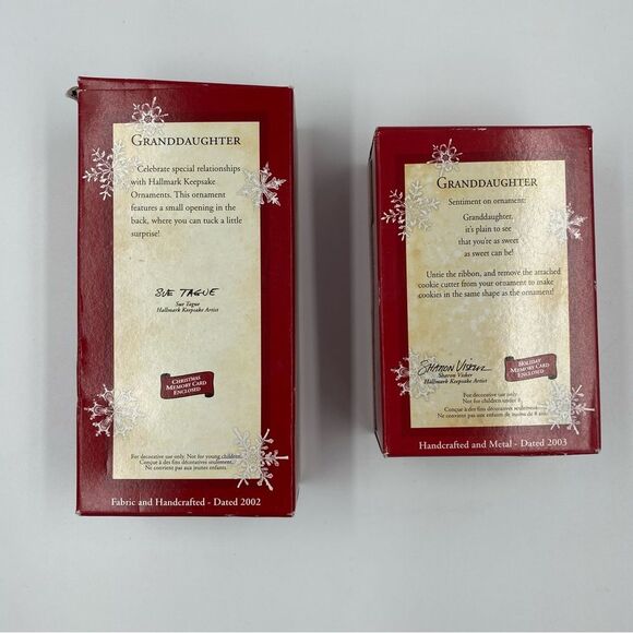 Hallmark Keepsake Ornament Granddaughter Set 2002 & 2003 - Picture 2 of 5